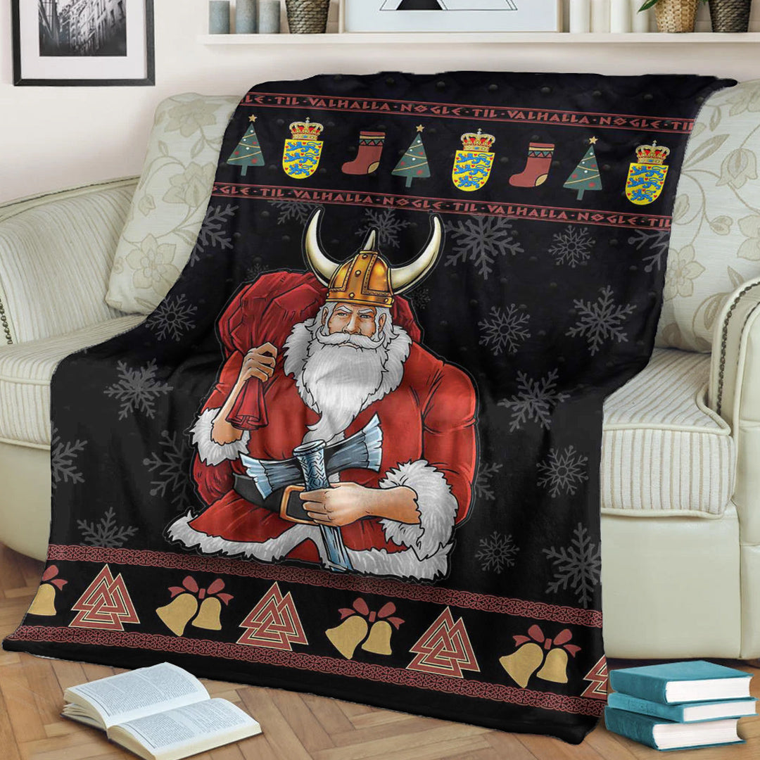 Viking Blanket Denmark Santa Viking Sherpa Fleece Blanket Gifts for Viking Lovers