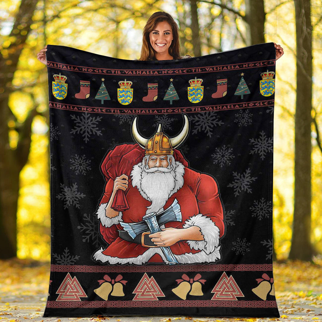 Viking Blanket Denmark Santa Viking Sherpa Fleece Blanket Gifts for Viking Lovers