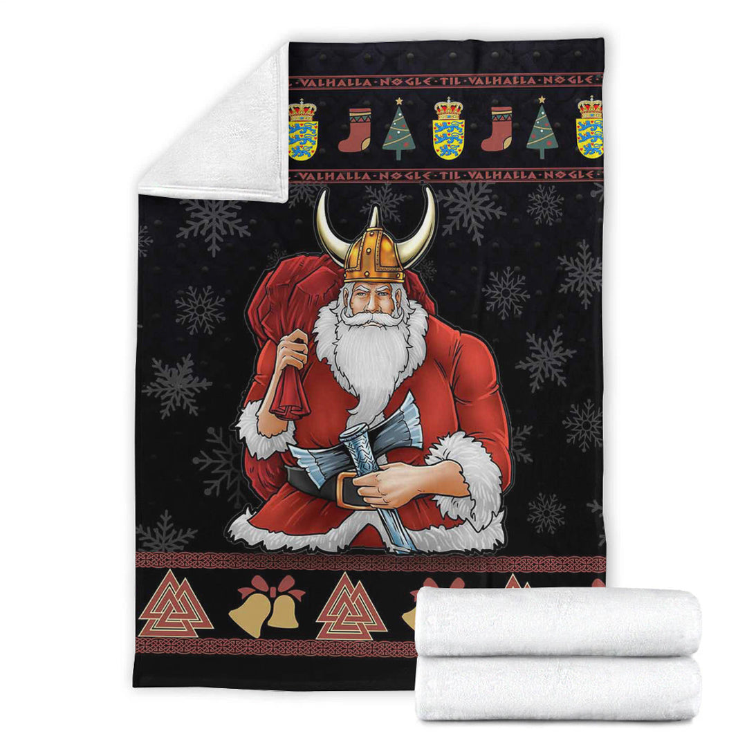 Viking Blanket Denmark Santa Viking Sherpa Fleece Blanket Gifts for Viking Lovers