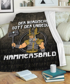 Viking Blanket Der Nordische Gott Der Ungeduld Hammersbald Sherpa Fleece Blanket Gifts for Viking Lovers