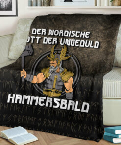 Viking Blanket Der Nordische Gott Der Ungeduld Hammersbald Sherpa Fleece Blanket Gifts for Viking Lovers