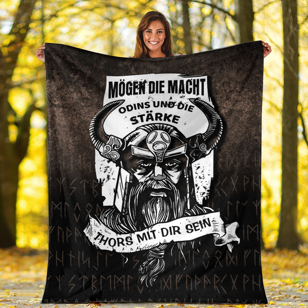Viking Blanket Die Macht Odins Wikinger Walhalla Sherpa Fleece Blanket Gifts for Viking Lovers