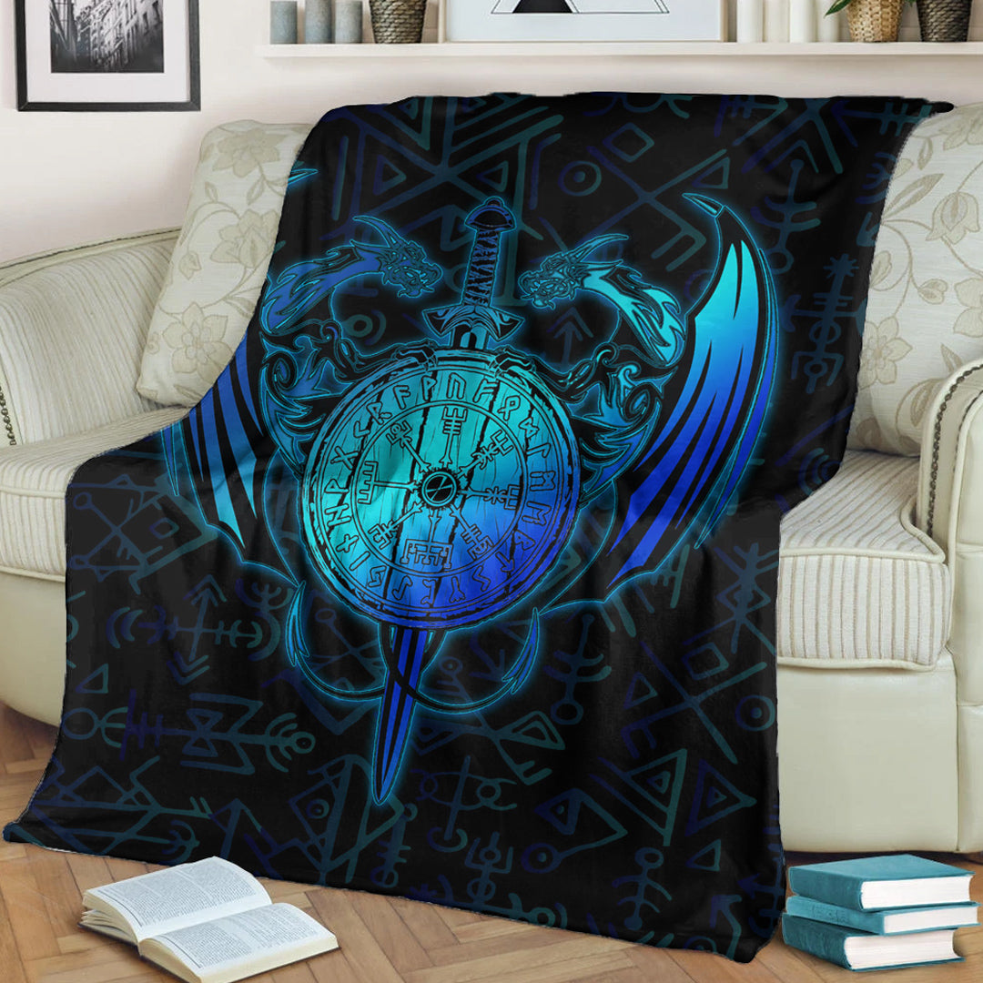 Viking Blanket Dragon Viking Set Sherpa Fleece Blanket Gifts for Viking Lovers