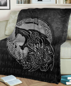 Viking Blanket Fenrir Viking 3D Tattoo Special Version Sherpa Fleece Blanket Gifts for Viking Lovers