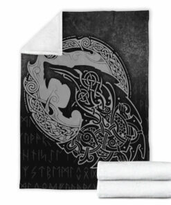 Viking Blanket Fenrir Viking 3D Tattoo Special Version Sherpa Fleece Blanket Gifts for Viking Lovers