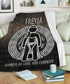 Viking Blanket Freyja the Goddess of Love and Fertility Sherpa Fleece Blanket Gifts for Viking Lovers