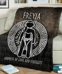 Viking Blanket Freyja the Goddess of Love and Fertility Sherpa Fleece Blanket Gifts for Viking Lovers
