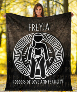 Viking Blanket Freyja the Goddess of Love and Fertility Sherpa Fleece Blanket Gifts for Viking Lovers