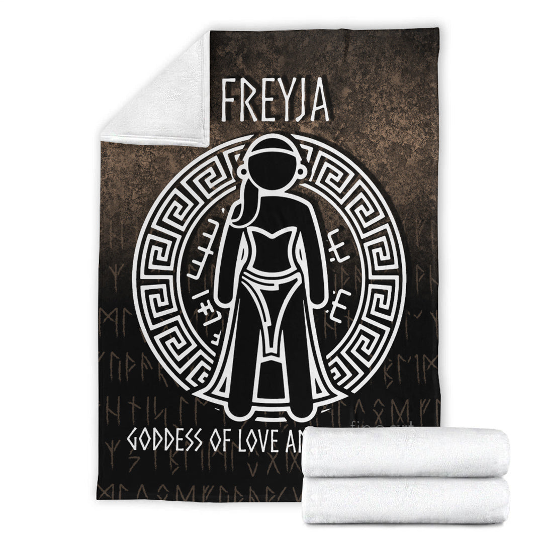 Viking Blanket Freyja the Goddess of Love and Fertility Sherpa Fleece Blanket Gifts for Viking Lovers