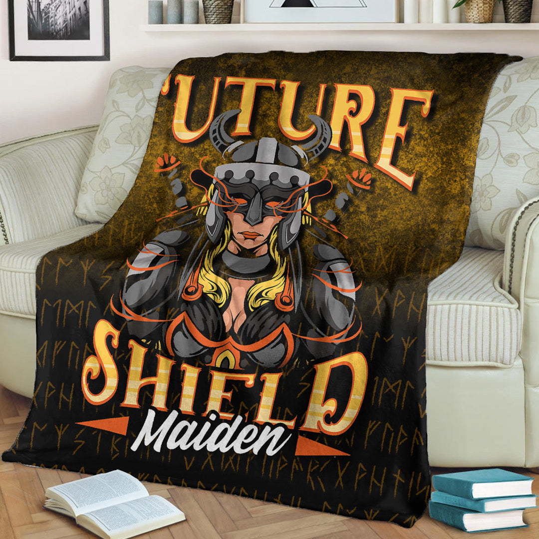 Viking Blanket Future Shield Maiden Sherpa Fleece Blanket Gifts for Viking Lovers