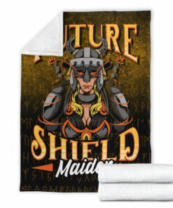 Viking Blanket Future Shield Maiden Sherpa Fleece Blanket Gifts for Viking Lovers