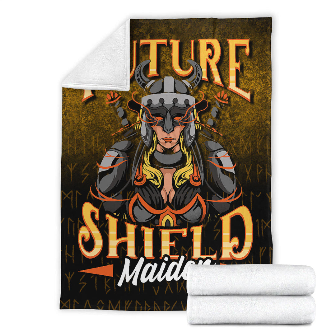 Viking Blanket Future Shield Maiden Sherpa Fleece Blanket Gifts for Viking Lovers