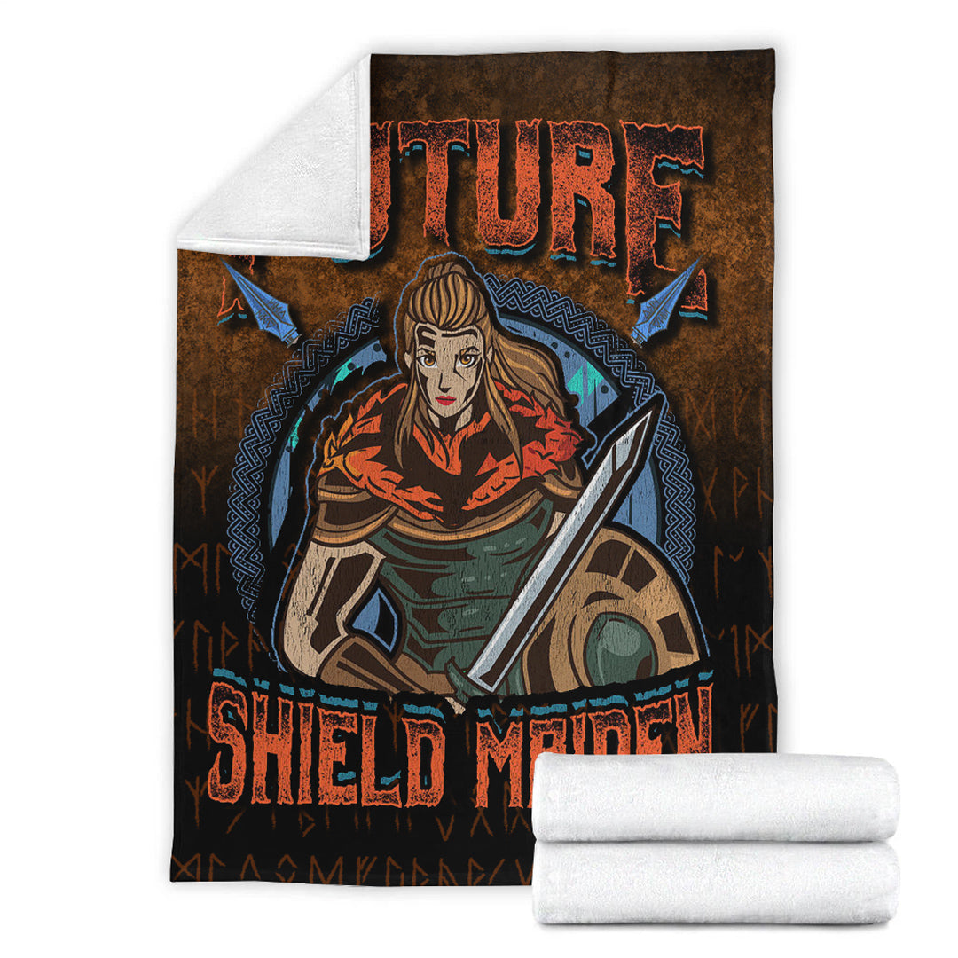 Viking Blanket Future ShieldMaiden Sherpa Fleece Blanket Gifts for Viking Lover