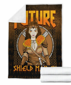 Viking Blanket Future ShieldMaiden Sherpa Fleece Blanket Gifts for Viking Lovers