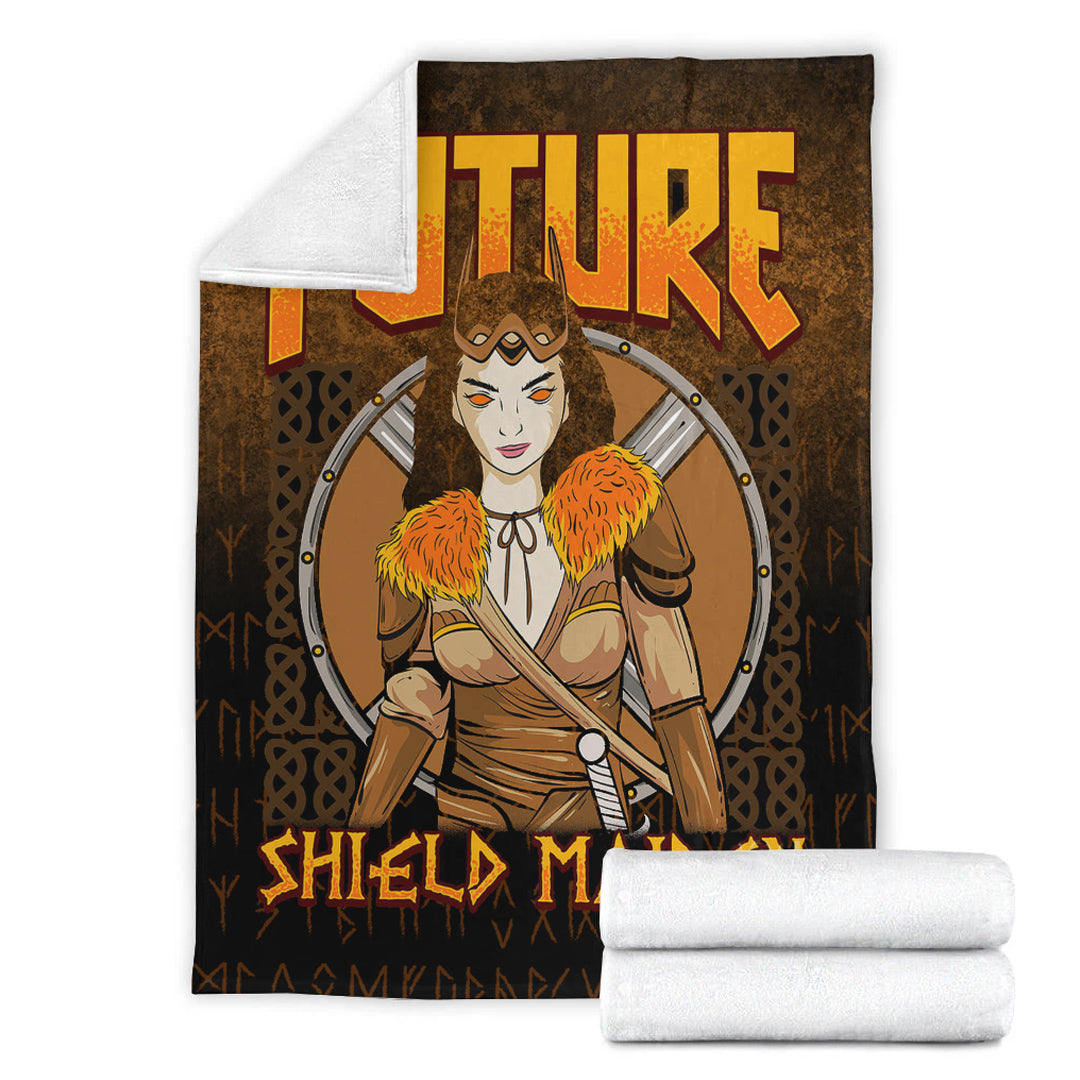 Viking Blanket Future ShieldMaiden Sherpa Fleece Blanket Gifts for Viking Lovers