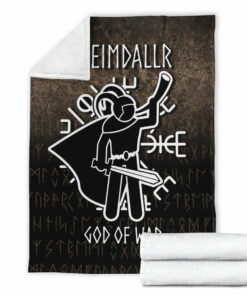 Viking Blanket Heimdallr God Of War Sherpa Fleece Blanket Gifts for Viking Lovers