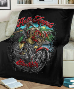 Viking Blanket Hell Angels 81 Steel City Sherpa Fleece Blanket Gifts for Viking Lovers