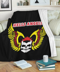 Viking Blanket Hell Angels Wing 81 Steel City Sherpa Fleece Blanket Gifts for Viking Lovers