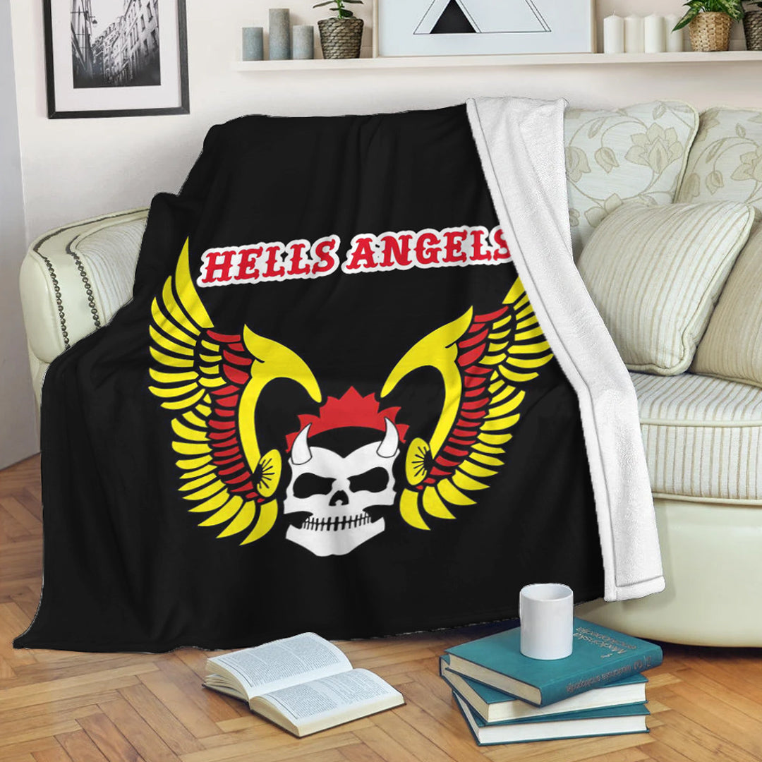 Viking Blanket Hell Angels Wing 81 Steel City Sherpa Fleece Blanket Gifts for Viking Lovers