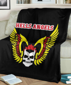 Viking Blanket Hell Angels Wing 81 Steel City Sherpa Fleece Blanket Gifts for Viking Lovers