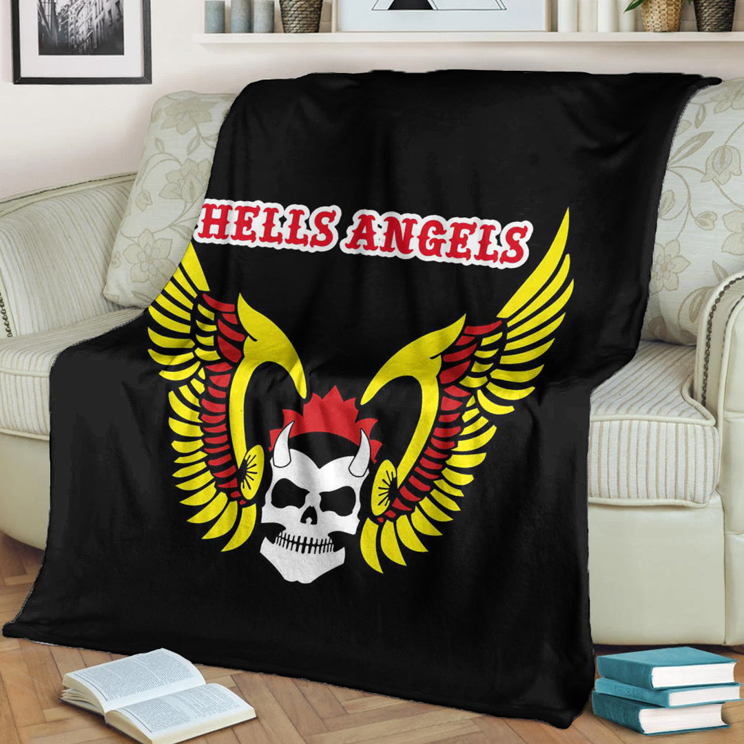 Viking Blanket Hell Angels Wing 81 Steel City Sherpa Fleece Blanket Gifts for Viking Lovers