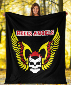Viking Blanket Hell Angels Wing 81 Steel City Sherpa Fleece Blanket Gifts for Viking Lovers