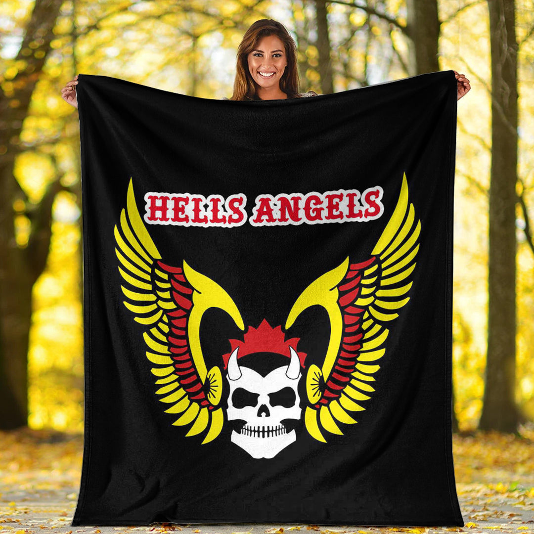 Viking Blanket Hell Angels Wing 81 Steel City Sherpa Fleece Blanket Gifts for Viking Lovers