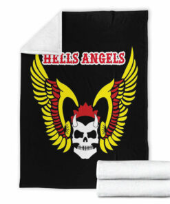 Viking Blanket Hell Angels Wing 81 Steel City Sherpa Fleece Blanket Gifts for Viking Lovers