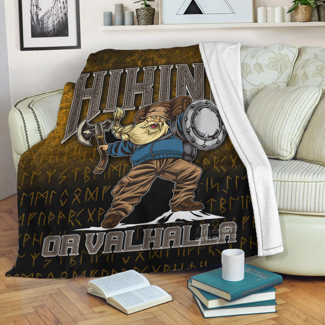 Viking Blanket Hiking or Valhalla Sherpa Fleece Blanket Gifts for Viking Lovers