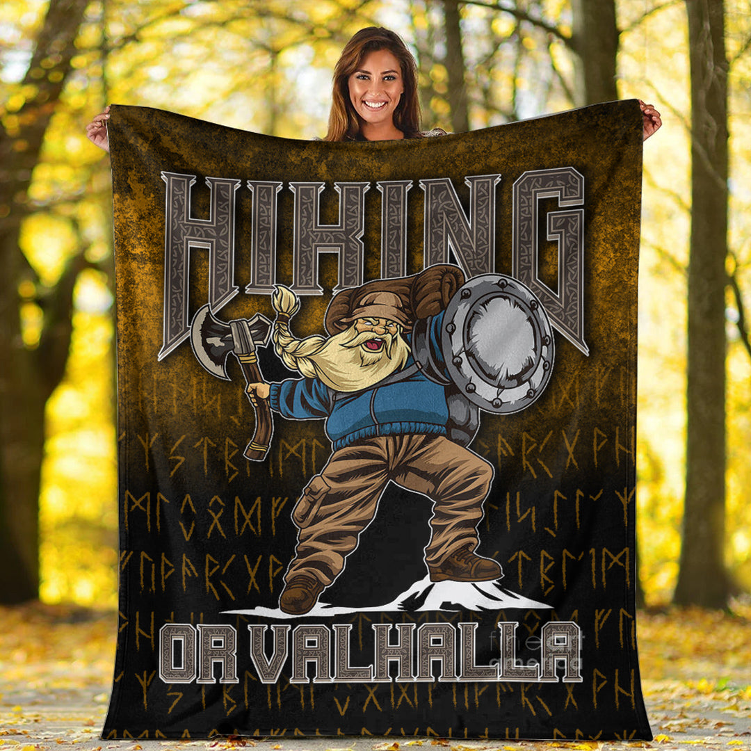 Viking Blanket Hiking or Valhalla Sherpa Fleece Blanket Gifts for Viking Lovers