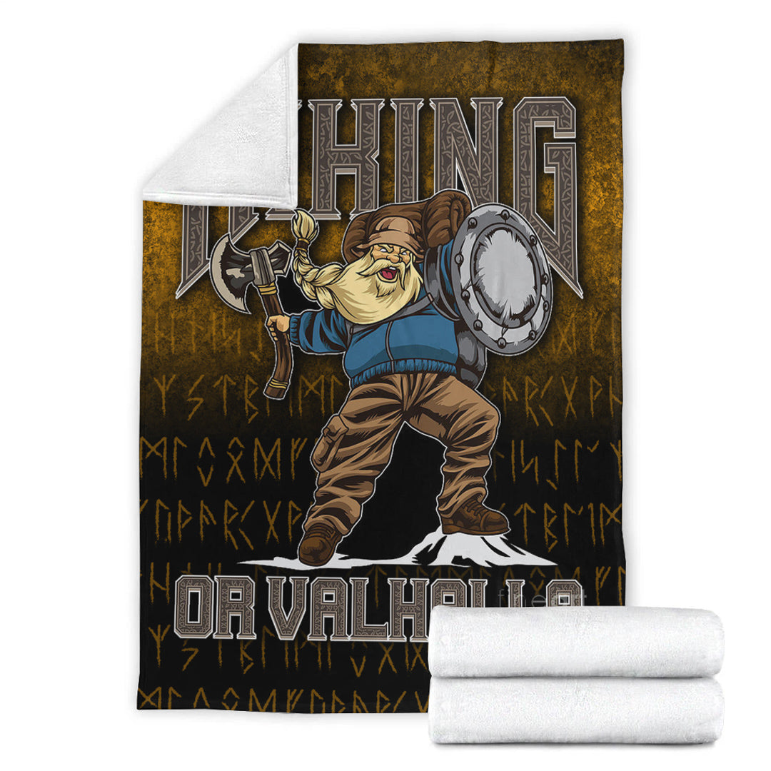 Viking Blanket Hiking or Valhalla Sherpa Fleece Blanket Gifts for Viking Lovers