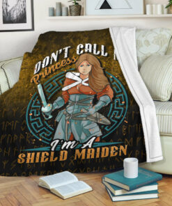 Viking Blanket I’m A Shield Maiden Sherpa Fleece Blanket Gifts for Viking Lovers