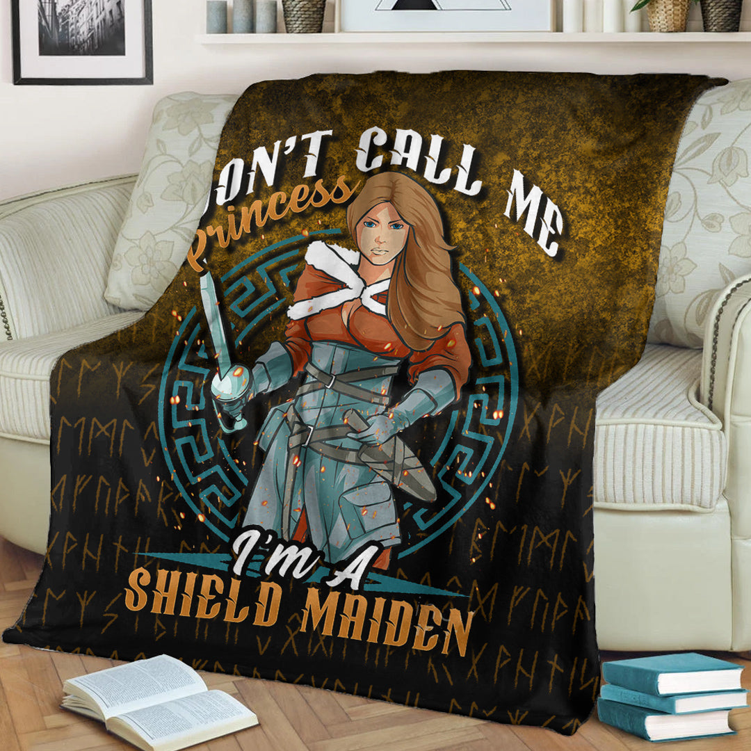 Viking Blanket I’m A Shield Maiden Sherpa Fleece Blanket Gifts for Viking Lovers