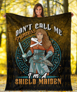 Viking Blanket I’m A Shield Maiden Sherpa Fleece Blanket Gifts for Viking Lovers
