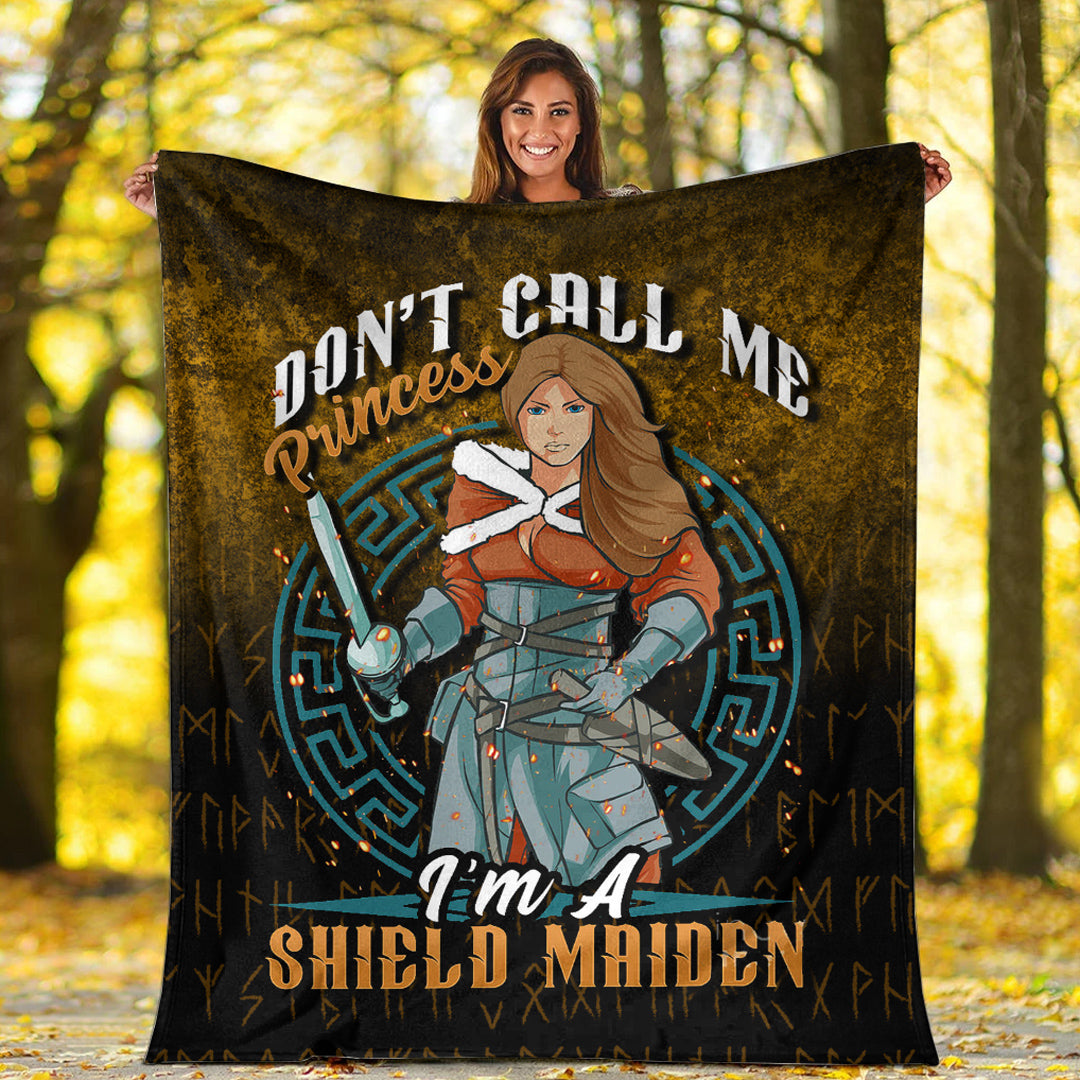 Viking Blanket I’m A Shield Maiden Sherpa Fleece Blanket Gifts for Viking Lovers