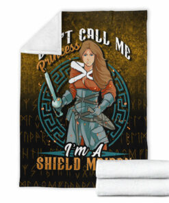 Viking Blanket I’m A Shield Maiden Sherpa Fleece Blanket Gifts for Viking Lovers