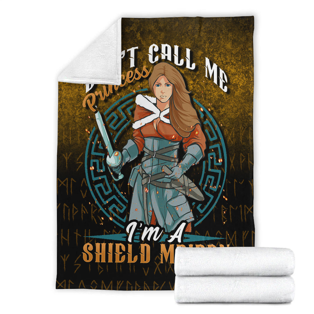Viking Blanket I’m A Shield Maiden Sherpa Fleece Blanket Gifts for Viking Lovers