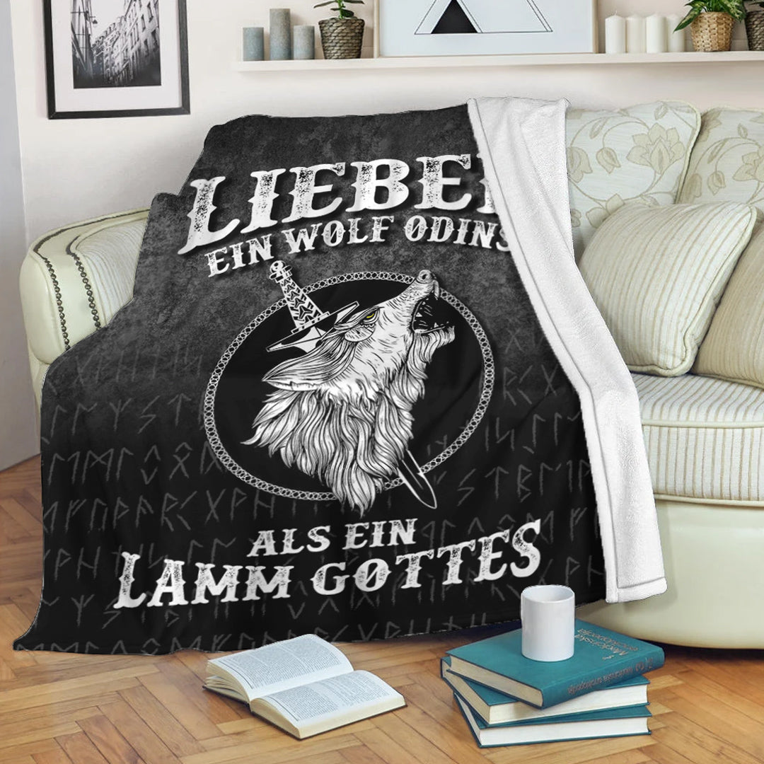 Viking Blanket Lieber Ein Wolf Odins Als Ein Lamm Gottes Sherpa Fleece Blanket Gifts for Viking Lovers
