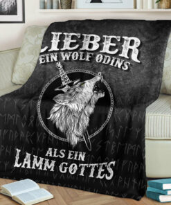 Viking Blanket Lieber Ein Wolf Odins Als Ein Lamm Gottes Sherpa Fleece Blanket Gifts for Viking Lovers