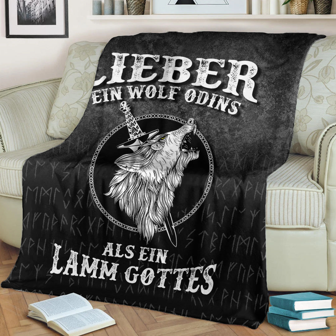 Viking Blanket Lieber Ein Wolf Odins Als Ein Lamm Gottes Sherpa Fleece Blanket Gifts for Viking Lovers