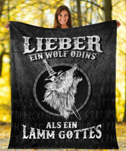 Viking Blanket Lieber Ein Wolf Odins Als Ein Lamm Gottes Sherpa Fleece Blanket Gifts for Viking Lovers