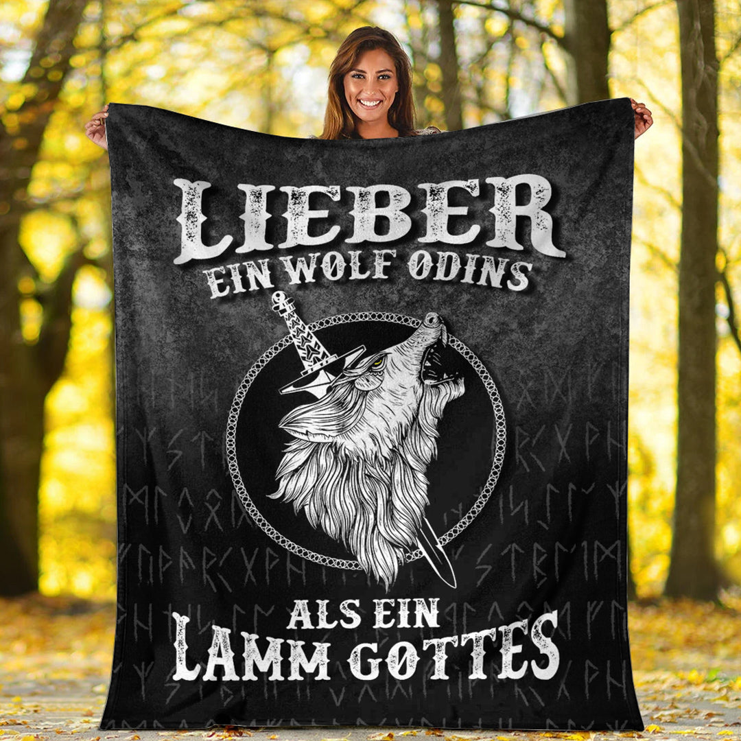 Viking Blanket Lieber Ein Wolf Odins Als Ein Lamm Gottes Sherpa Fleece Blanket Gifts for Viking Lovers
