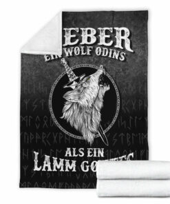Viking Blanket Lieber Ein Wolf Odins Als Ein Lamm Gottes Sherpa Fleece Blanket Gifts for Viking Lovers
