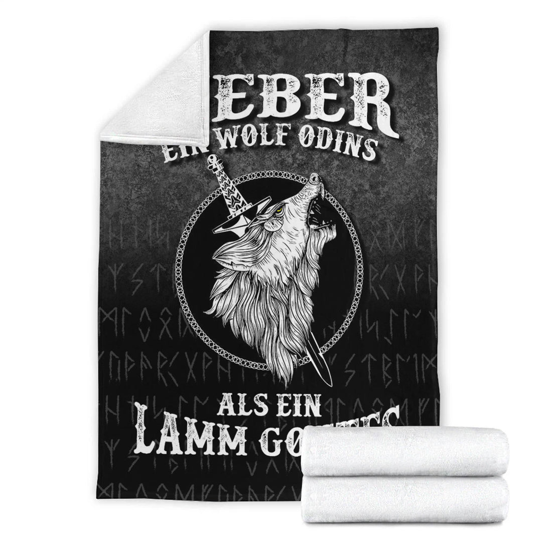 Viking Blanket Lieber Ein Wolf Odins Als Ein Lamm Gottes Sherpa Fleece Blanket Gifts for Viking Lovers