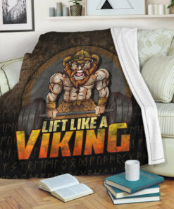 Viking Blanket Lift Like A Viking Sherpa Fleece Blanket Gifts for Viking Lovers