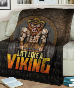 Viking Blanket Lift Like A Viking Sherpa Fleece Blanket Gifts for Viking Lovers