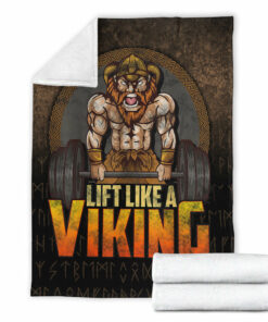 Viking Blanket Lift Like A Viking Sherpa Fleece Blanket Gifts for Viking Lovers