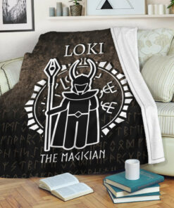 Viking Blanket Loki The Magician Sherpa Fleece Blanket Gifts for Viking Lovers