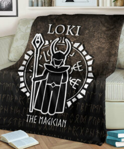 Viking Blanket Loki The Magician Sherpa Fleece Blanket Gifts for Viking Lovers
