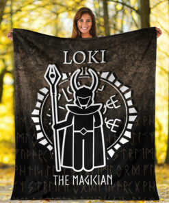 Viking Blanket Loki The Magician Sherpa Fleece Blanket Gifts for Viking Lovers